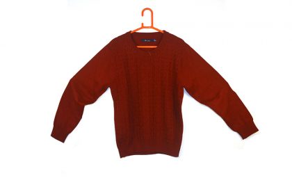 Knitted Design Maroon Sweater