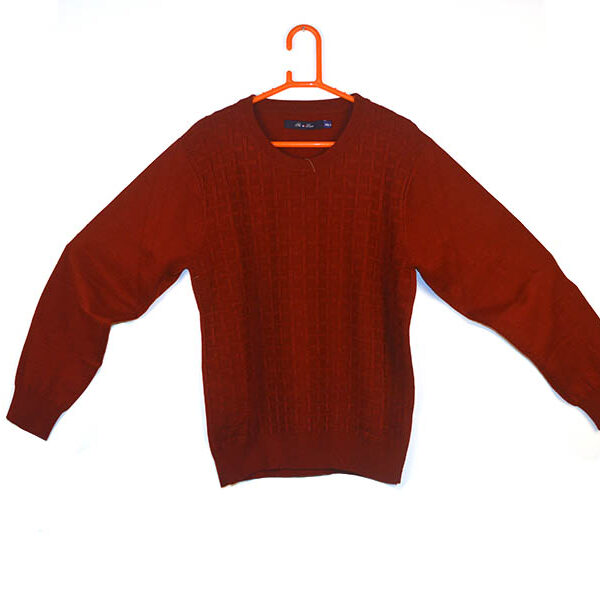 Knitted Design Maroon Sweater