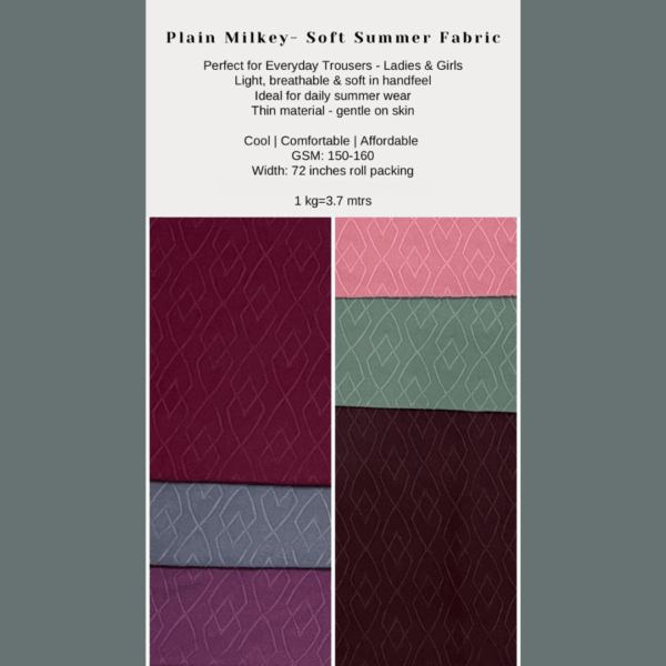 Plain Milkey- Soft Summer Fabric Perfect for Everyday Trousers