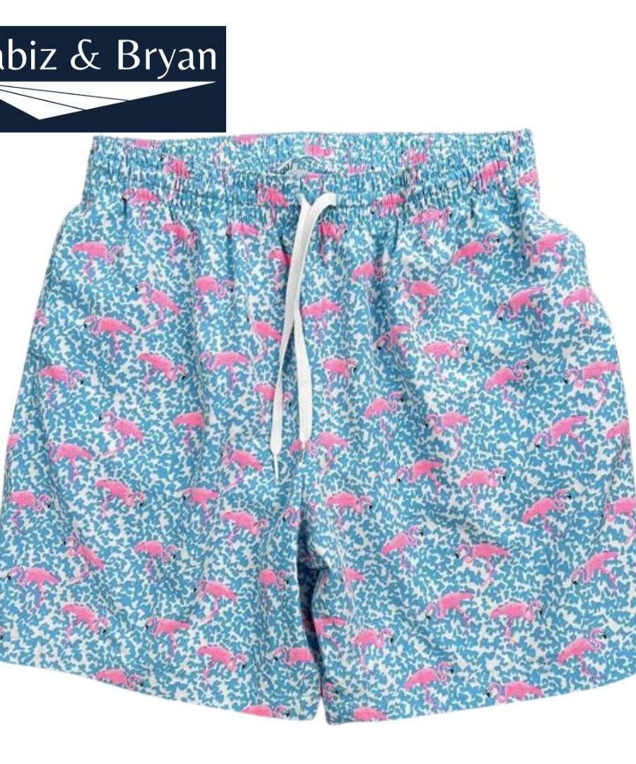 Chubbies Swim Shorts Mens XL Domingoes For Flamingos Blue Pink Trunks