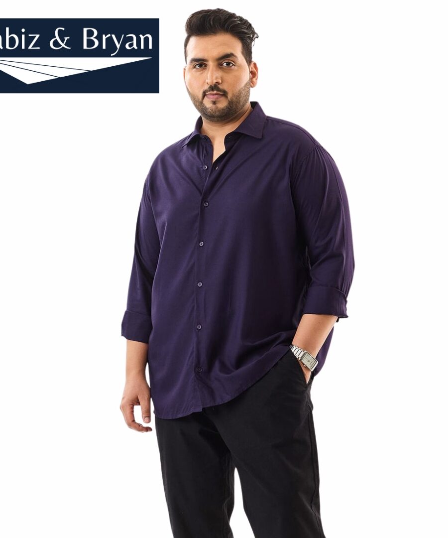 Men's Plus Regular Fit Shirt - Luxurious deep purple shirt