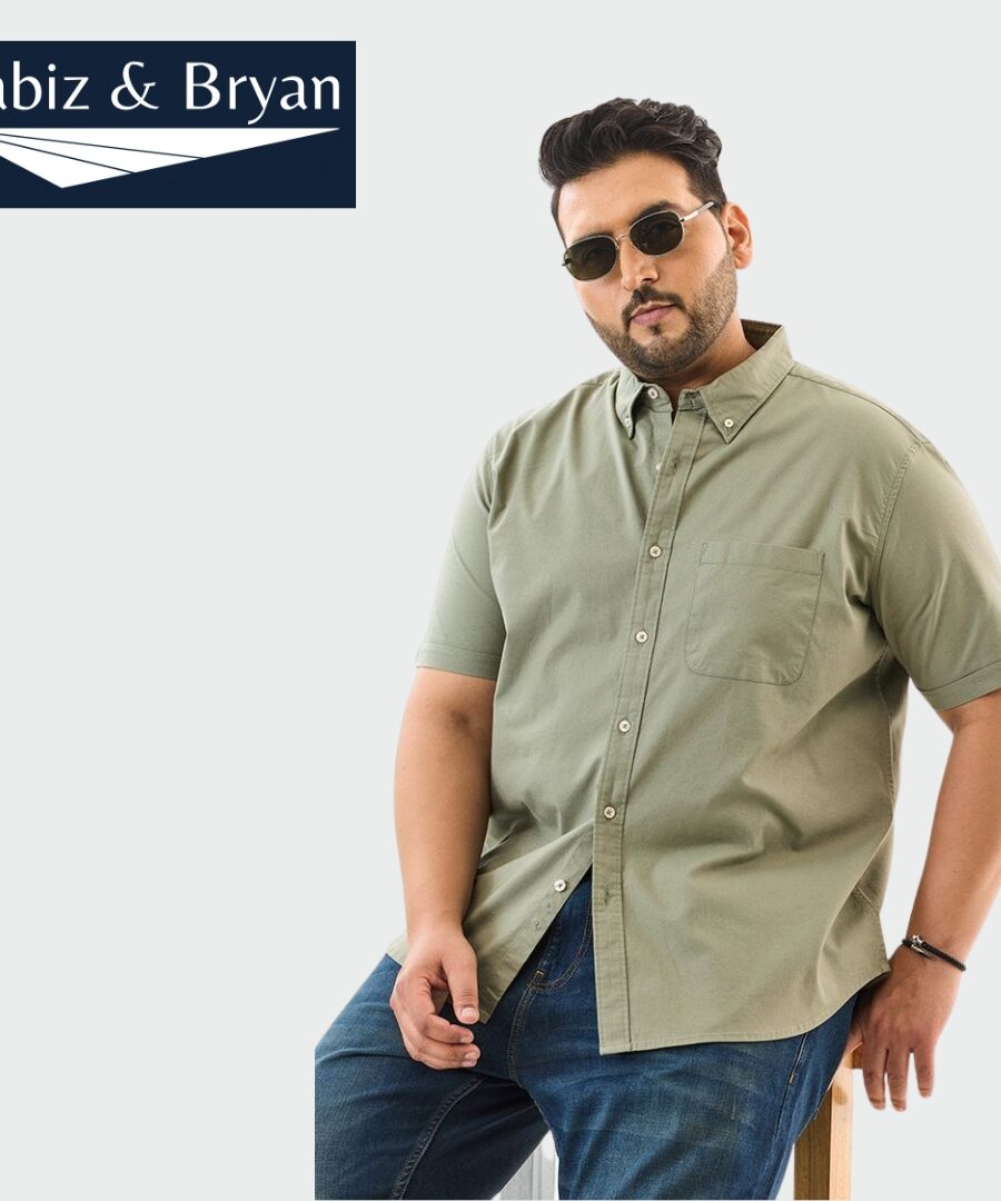 Regular Fit Stretch Short Sleeve Shirt - Men's Plus Size Shirt