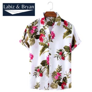 Men Regular Fit Printed Mandarin Collar Casual Shirt