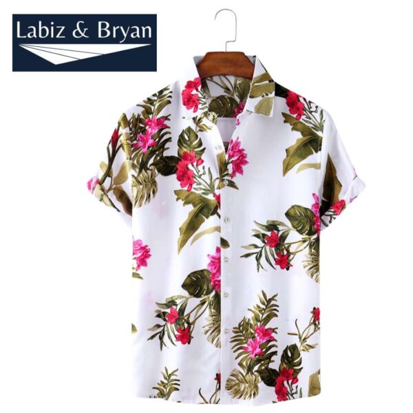 Men Regular Fit Printed Mandarin Collar Casual Shirt