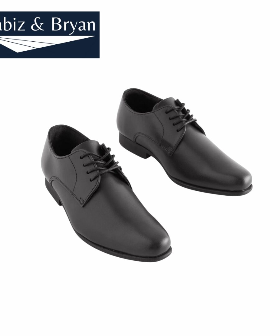 Black Standard Fit - School Leather Lace Up Shoes