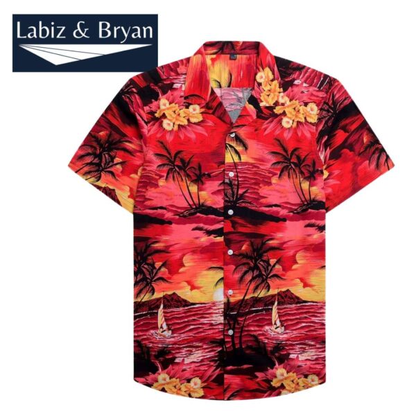 Alimens & Gentle Hawaiian Shirt for Men Summer Beach Casual Short Sleeve Button Down Shirts Printed Tropical Vacation Shirts
