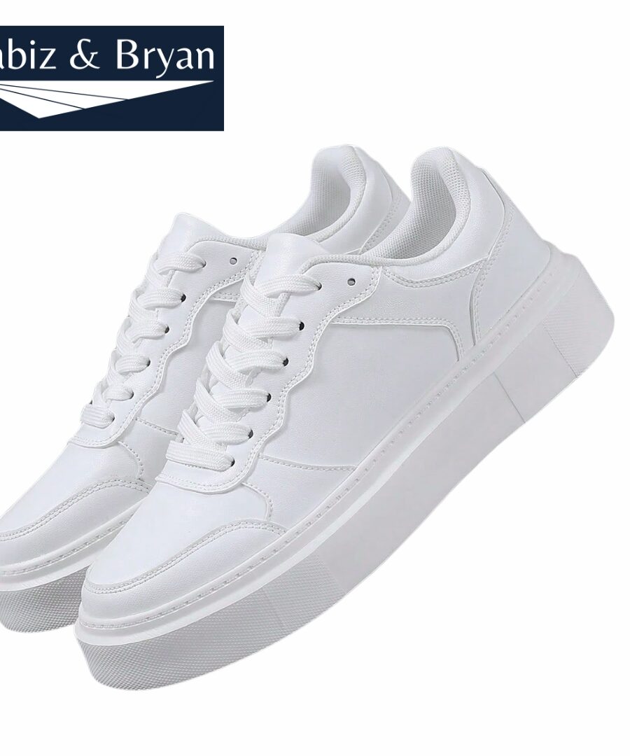 White Sneakers Thick Sole Lightweight Casual Sports Shoes