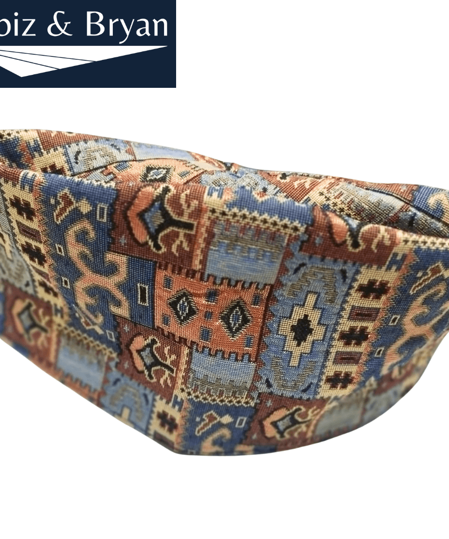 Blue/Maroon Dhaka Topi For Men