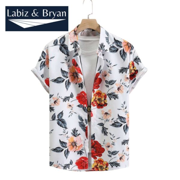 Men Random Floral Print Shirt Without Tee