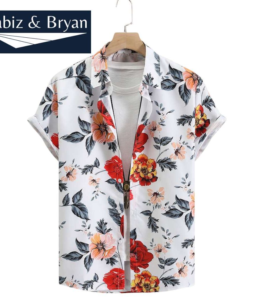 Men Random Floral Print Shirt Without Tee