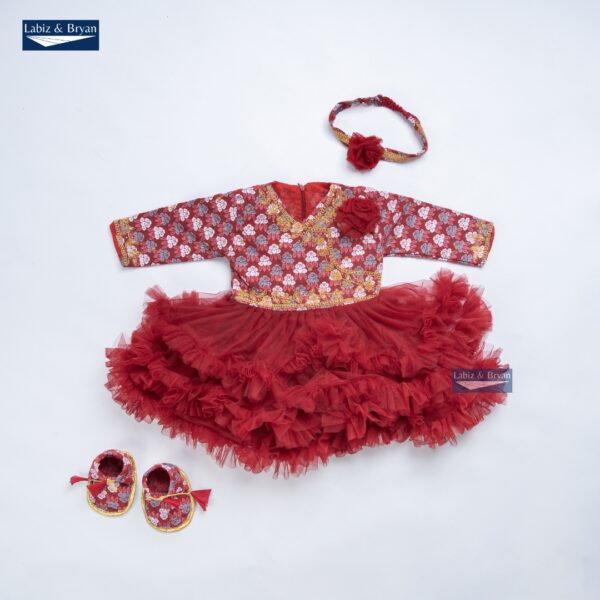 Baby Girl Rice Feeding Pasni Dress SET - Image 2