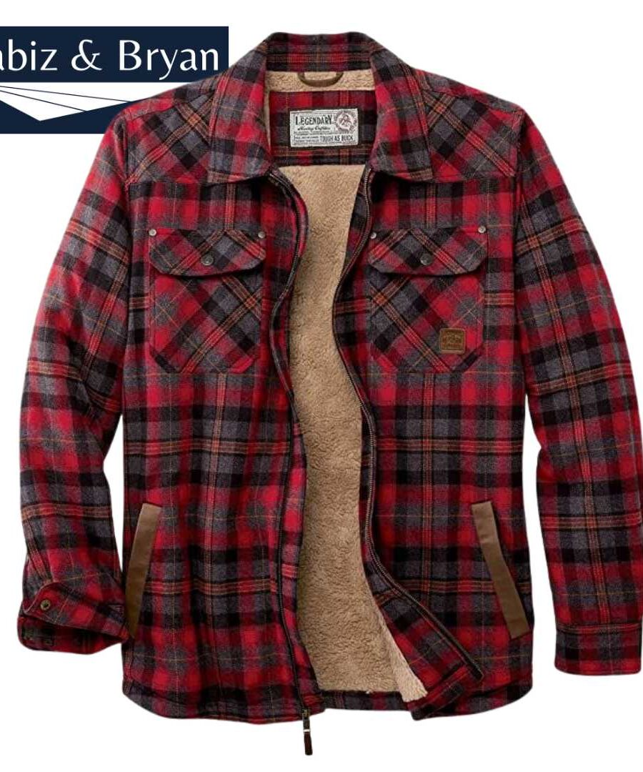Legendary Whitetails Men's Tough as Buck Sherpa Lined Flannel Shirt Jacket