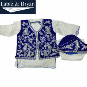 Pasni Dress For Baby Boy-Silver Floral Design