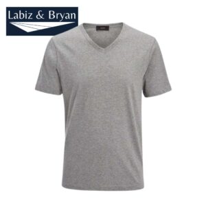 Joseph V Neck Mercerized Jersey Tee in GREY CHINE