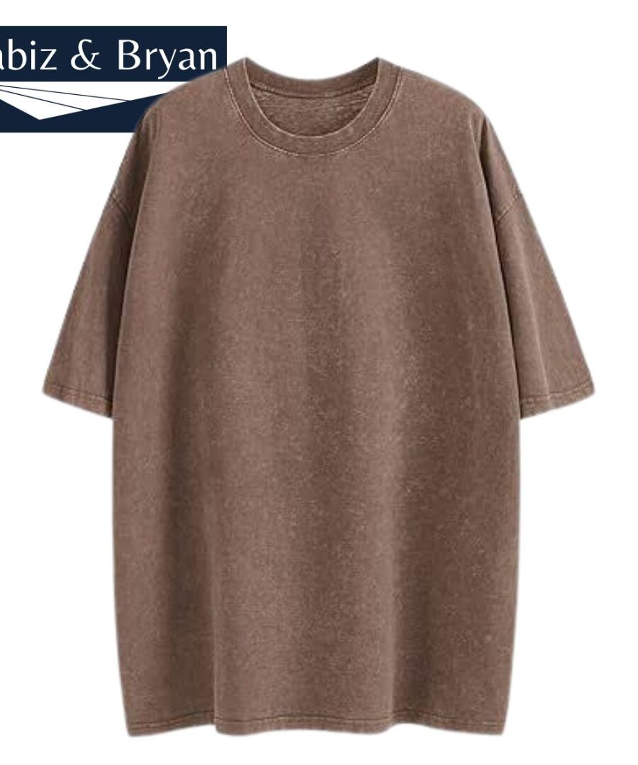 Fkatuzi Oversized Cotton Solid T Shirts for Men Vintage Acid Wash Tshirt Streetwear