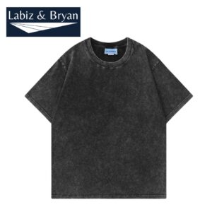 Fkatuzi Oversized Cotton Solid T Shirts for Men Vintage Acid Wash Tshirt Streetwear