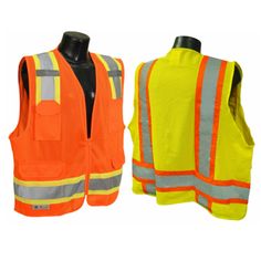 Cordova Type R, Class II, Orange Mesh Vest, Zipper Closure, Inside Pocket, Two Horizontal 2-Inch Silver Reflective Stripes