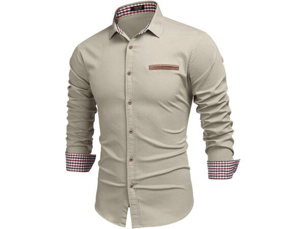 COOFANDY Men's Casual Dress Shirt Button Down Shirts Long-Sleeve Denim Work Shirt