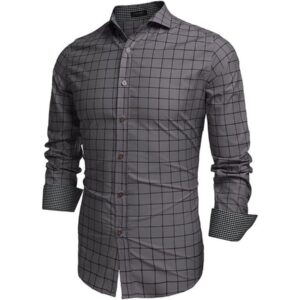 COOFANDY Men's Fashion Long Sleeve Plaid Button Down Shirts Casual Dress Shirt