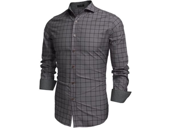 COOFANDY Men's Fashion Long Sleeve Plaid Button Down Shirts Casual Dress Shirt