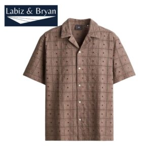 Regular Fit Textured-weave resort shirt - Dark beige - Men