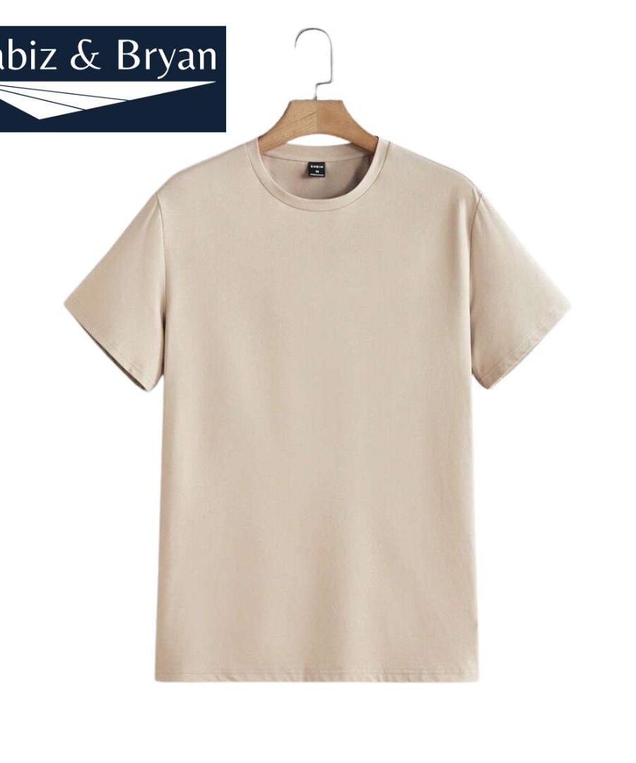 Manfinity Modomio Men Summer Solid Color Round Neck Knitted Casual Short Sleeve T-Shirt