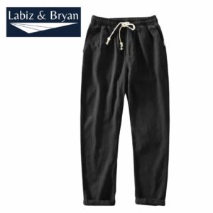 Mens Pants Fleeced Casual Cotton Linen Vintage Loose Elastic Waist Warm Trouser