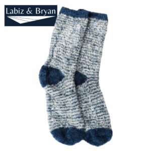 Soft and Warm Microfiber Fuzzy Socks in Navy/White by Foot Traffic