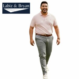 Men's Plus Size regular Slim Fit Flat-Front Trousers