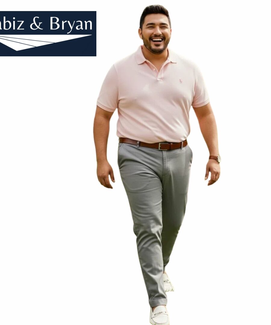 Men's Plus Size regular Slim Fit Flat-Front Trousers