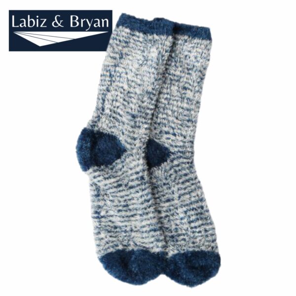 Soft and Warm Microfiber Fuzzy Socks in Navy/White by Foot Traffic