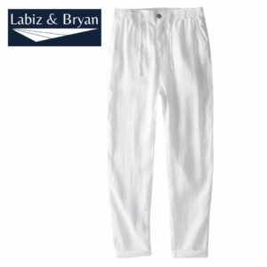 Linen Pure Elastic Waist Trousers For Men