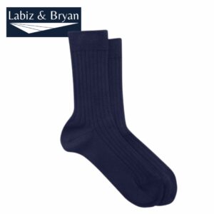 Solid Rib With Contrast Cotton Blend Sock