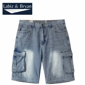 Men's Loose Distressed Denim Shorts Casual Half Pants Side Pocket Jeans