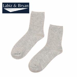 Light Grey Cotton Plain Crew Socks Embellished Women Socks & Hosiery