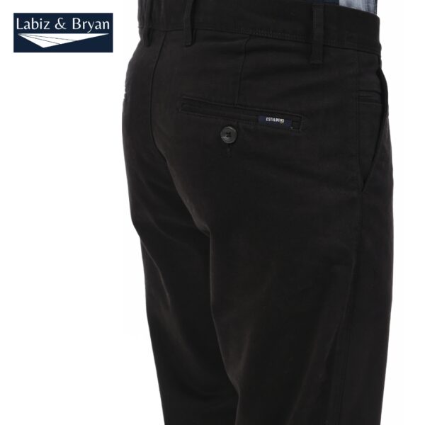 Men’s Jet Black Slim Fit Stretch Cotton Chinos