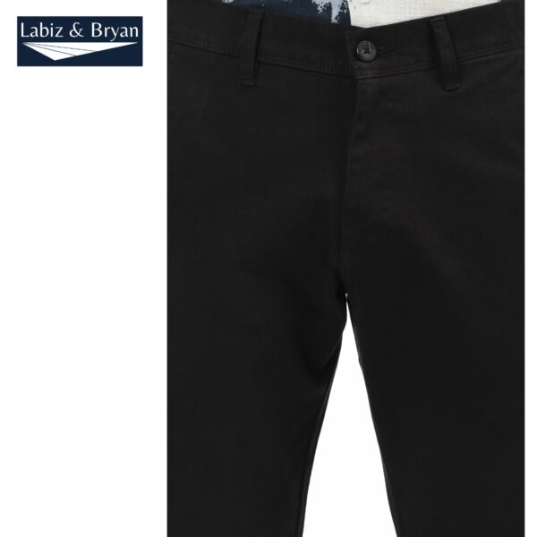 Men’s Jet Black Slim Fit Stretch Cotton Chinos